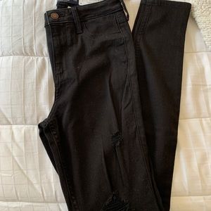 Hollister Black Ripped High Waisted Jeans